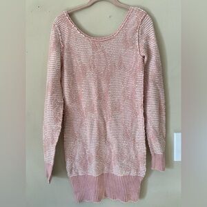 Free People Pink/White Tunic Sweater M